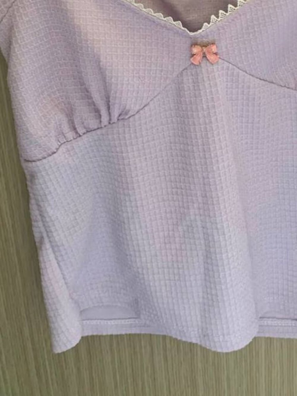 Lavender Puff Sleeve Top - Picture 3 of 3